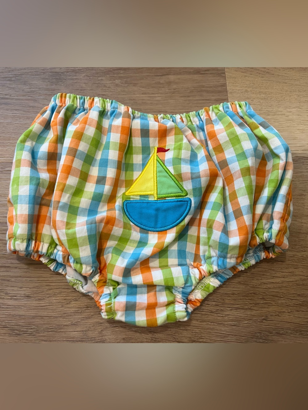Cecil and Lou gingham swimsuit  - Blue, Green & Orange
